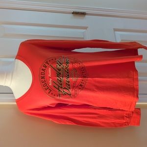 Women's HD long sleeve Harley orange shirt
